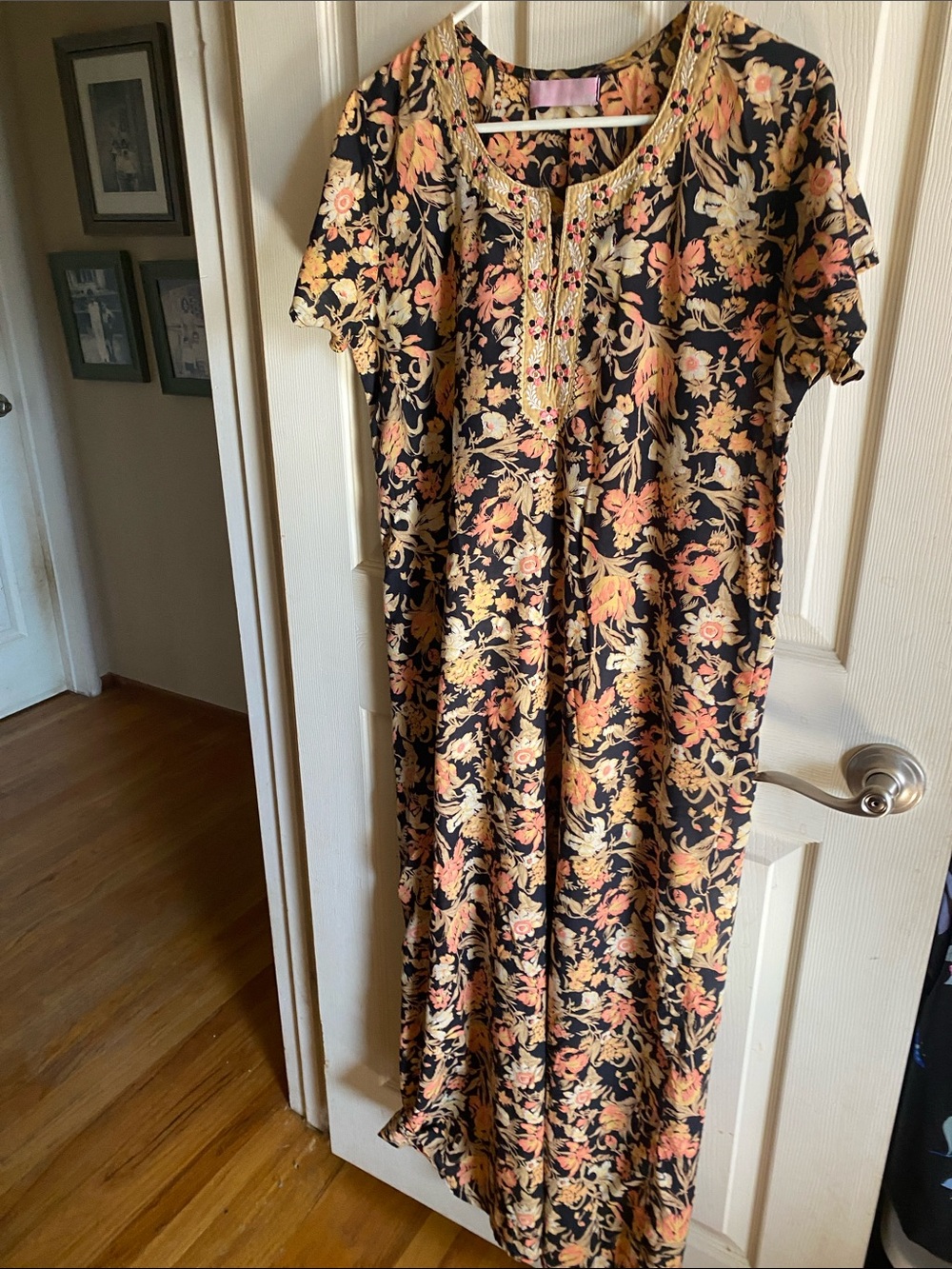 Happy label floral blouse in black and peach